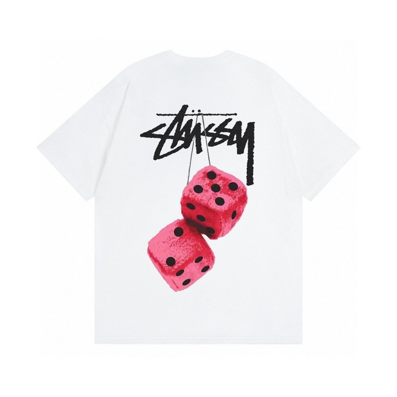 Футболка Stussy Dice And Logo "White" фото № 2
