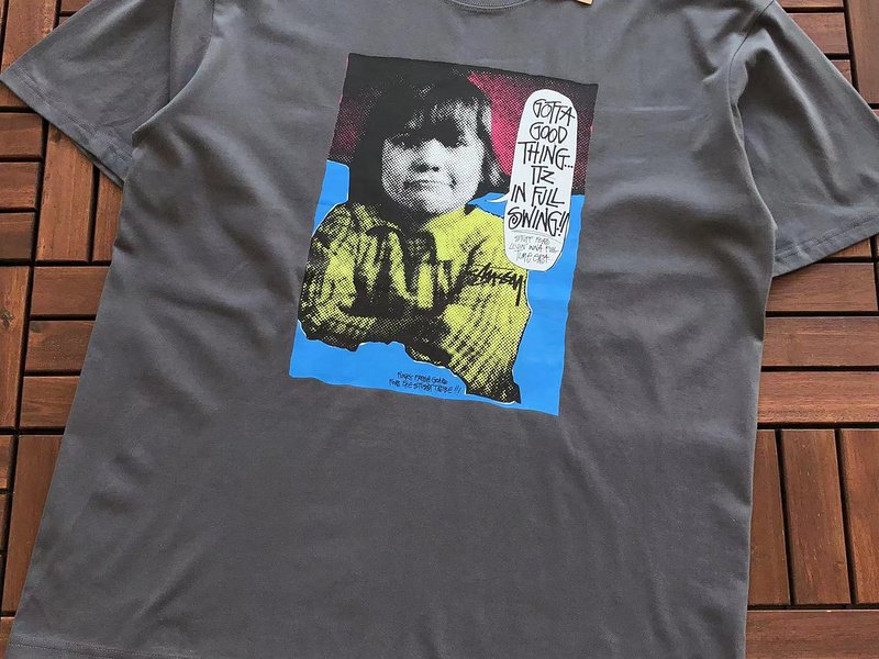 Футболка Stussy Child With Inscription Print "Gray" фото № 2