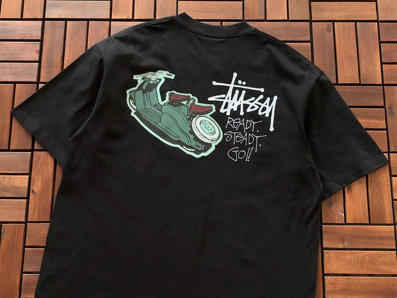 Футболка Stussy Lettering Ready Steady Go "Black" фото № 7
