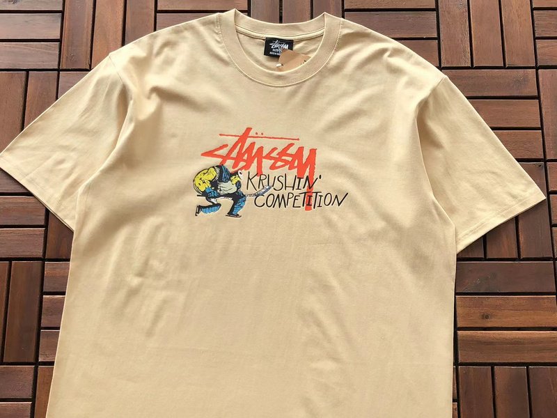 Футболка Stussy Man With Hockey Stick "Beige" фото № 2