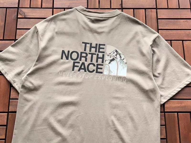 Футболка The North Face Logo With Back Inscription Never Stop Exploring "Gray" фото № 2