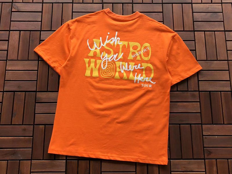 Футболка Travis Scott Astroworld Inscription Houstonfornication "Orange" фото № 2