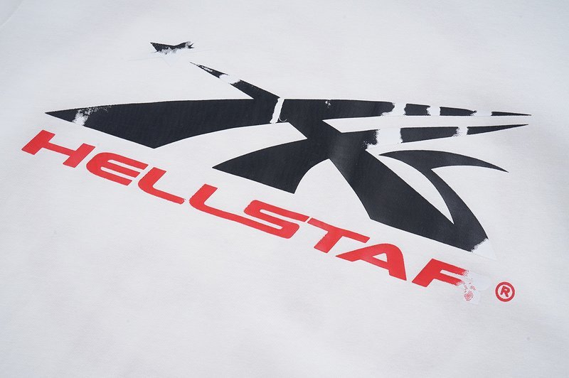Футболка Hellstar Front Inscription With Star And Big Back Logo "White" фото № 3
