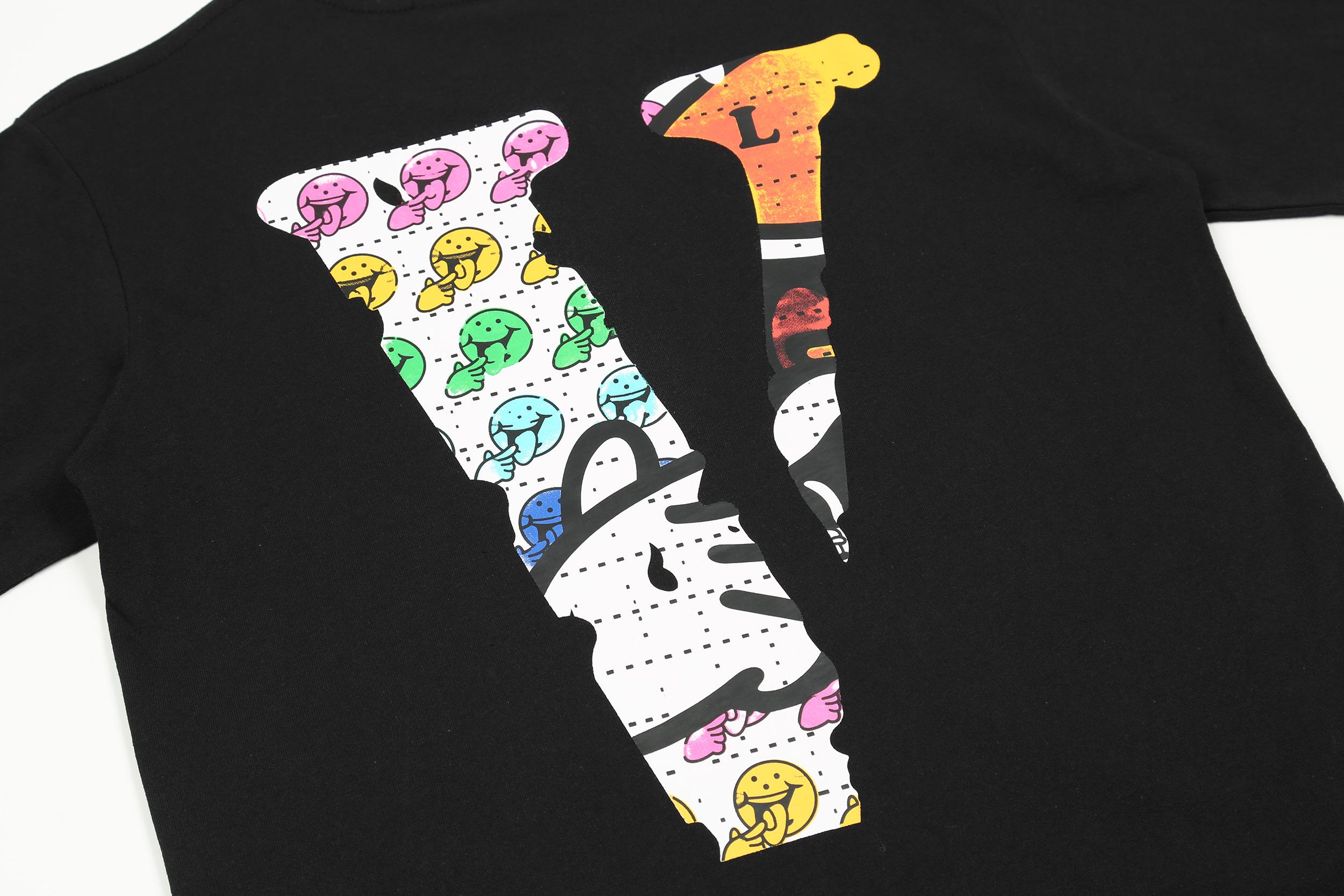 Футболка Vlone Frontside Print Yellow Smiley "Black" фото № 5