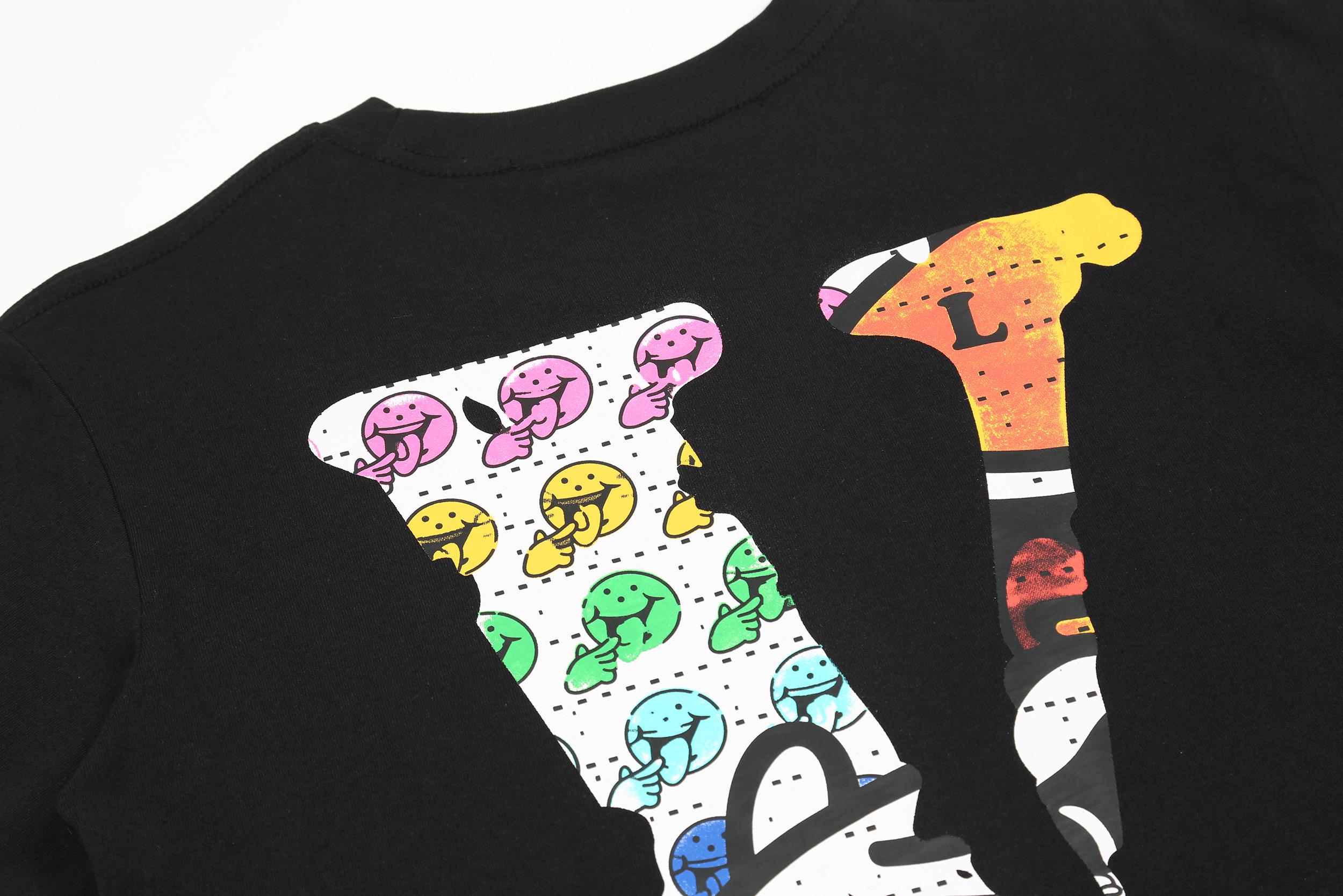 Футболка Vlone Frontside Print Yellow Smiley "Black" фото № 4