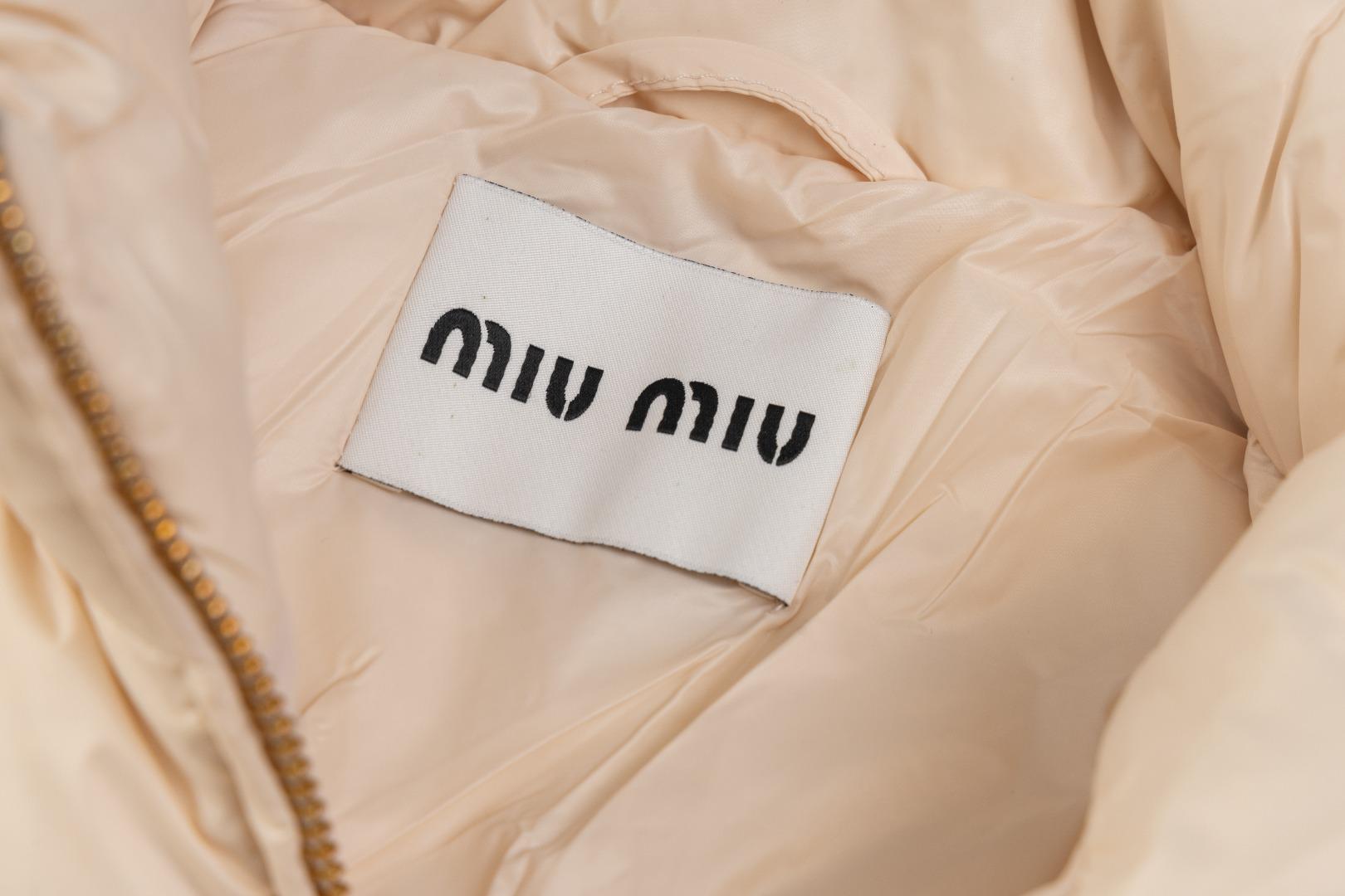 Пуховик Miu Miu Logo Block "Beige" фото № 2