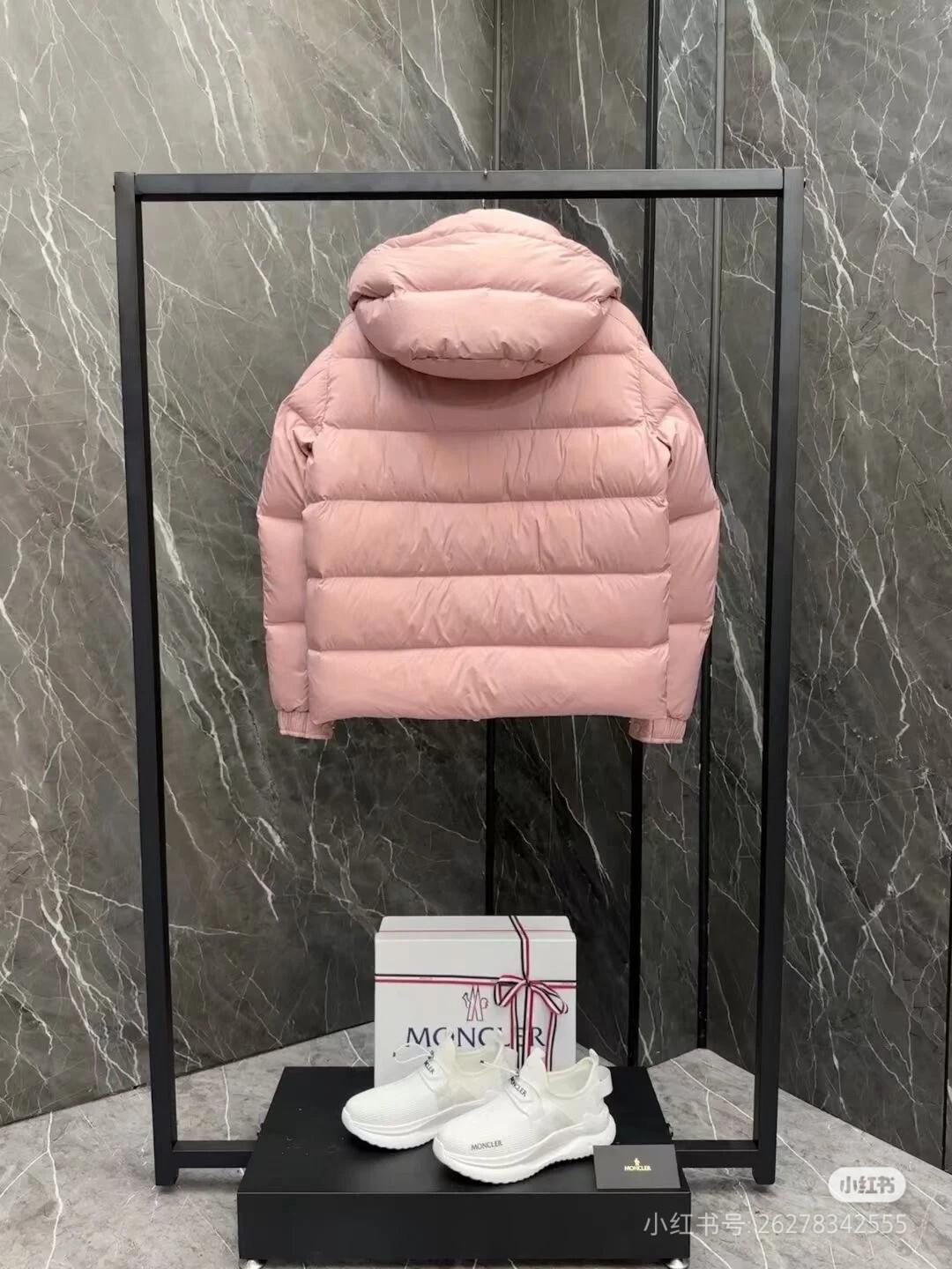 Пуховик Moncler Vezere Hooded Flanelle "Pink" фото № 4