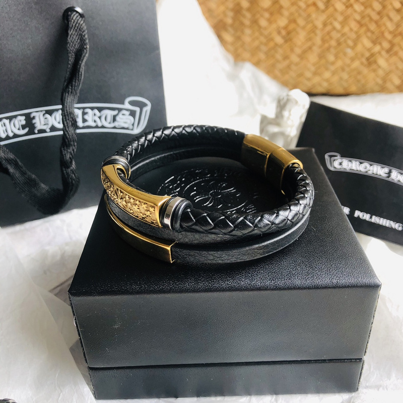 Браслет Chrome Hearts Double Layer "Black, Gold" фото № 3