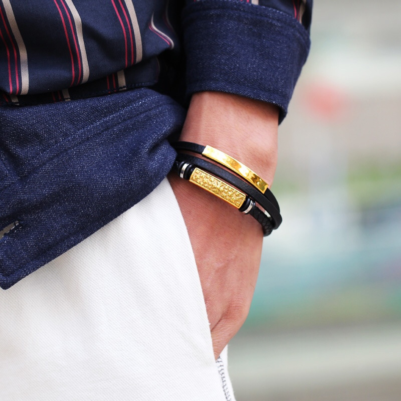 Браслет Chrome Hearts Double Layer "Black, Gold" фото № 4