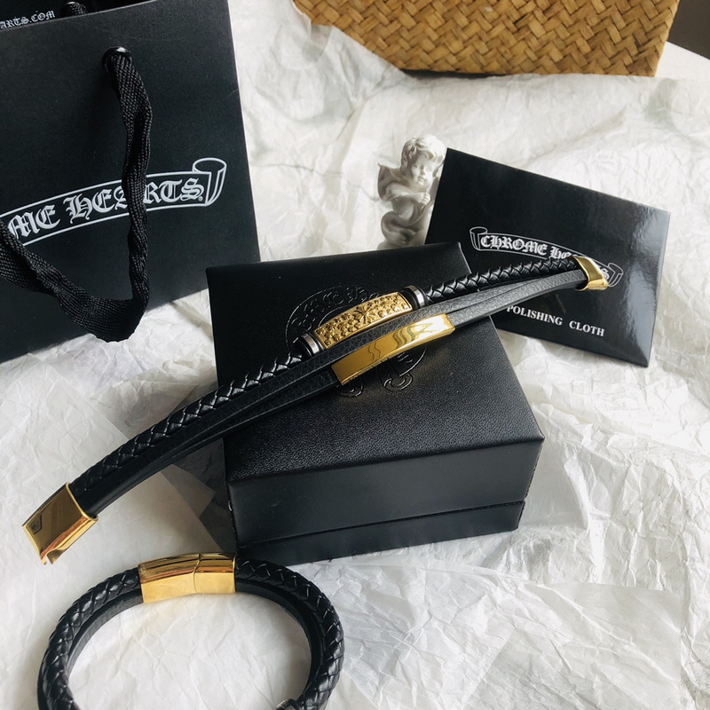Браслет Chrome Hearts Double Layer "Black, Gold" фото № 5