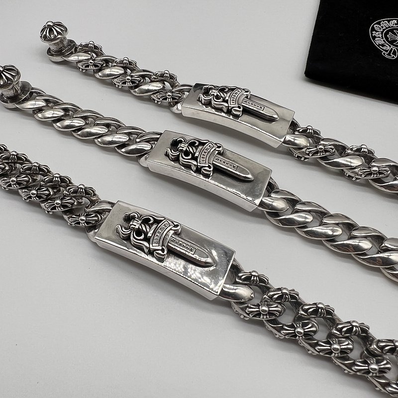 Браслет Chrome Hearts With Logo Massive - With Dagger Icon "Silver" фото № 2