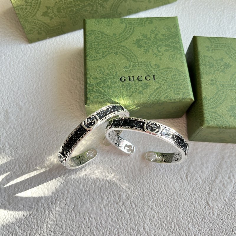 Браслет Gucci With Patterns "Silver/Black" фото № 4