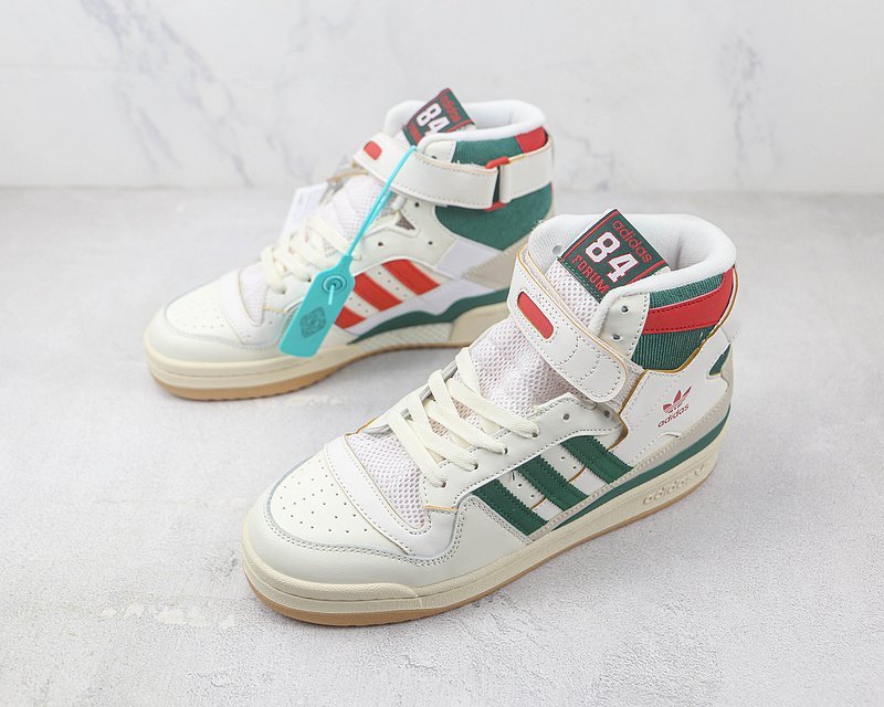 Adidas Forum 84 High "White/Green/Red" фото № 5