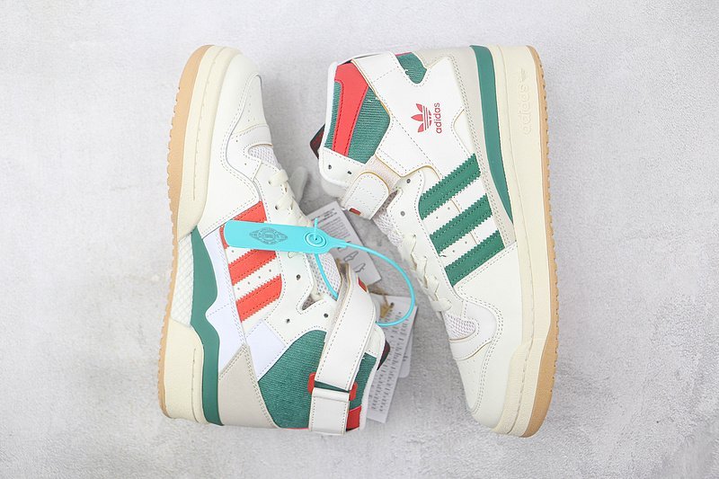 Adidas Forum 84 High "White/Green/Red" фото № 6