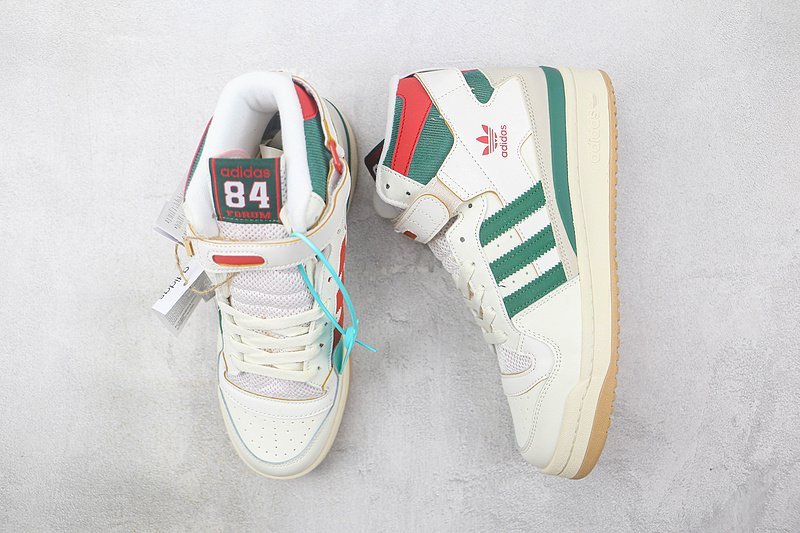 Adidas Forum 84 High "White/Green/Red" фото № 7
