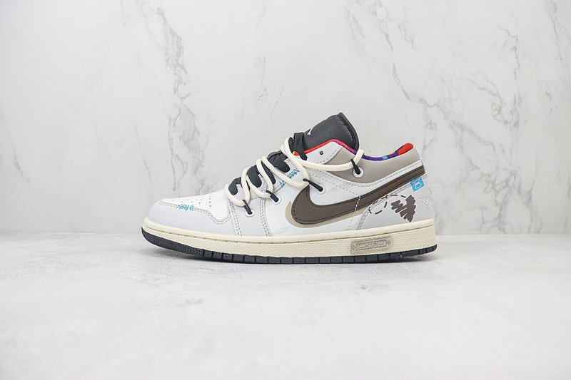 Air Jordan 1 Low "Chocolate Brown/Grey/White Lacing" фото № 2