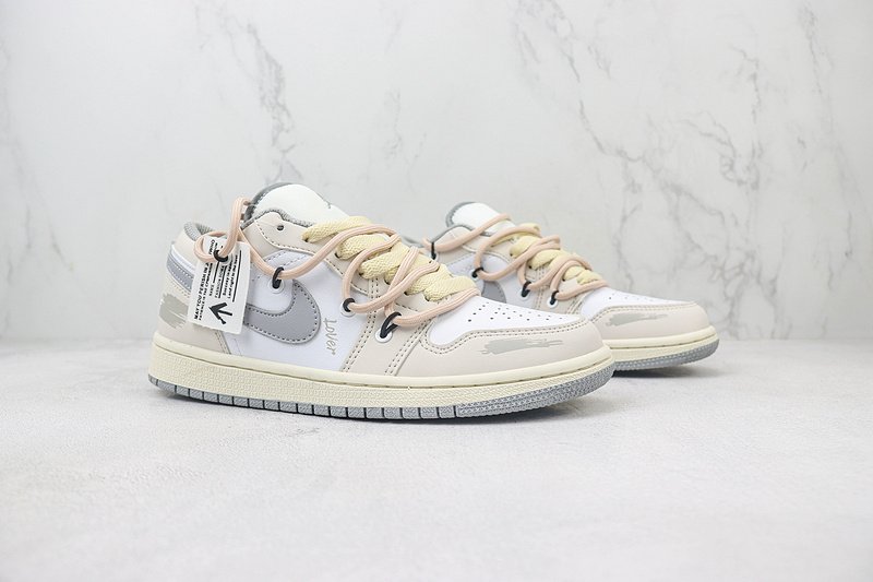 Air Jordan 1 Low "Vintage Grey/White/Double Lacing" фото № 6