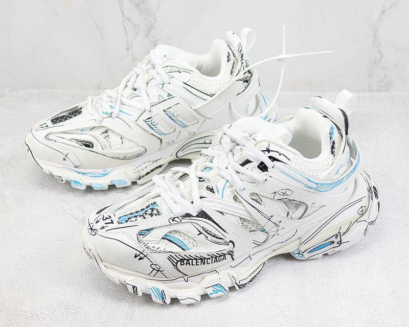 Balenciaga Track "Off White/Blue" фото № 5
