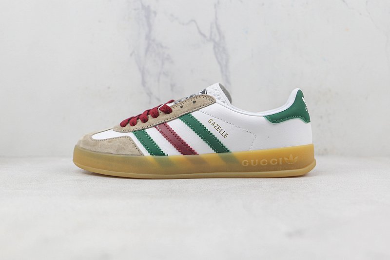 Adidas x Gucci Gazelle "White/Green/Beige" фото № 2