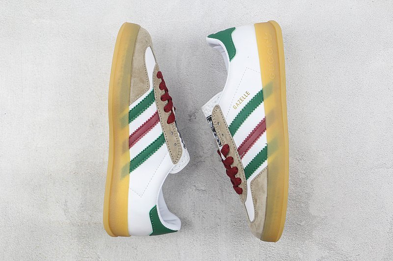 Adidas x Gucci Gazelle "White/Green/Beige" фото № 7
