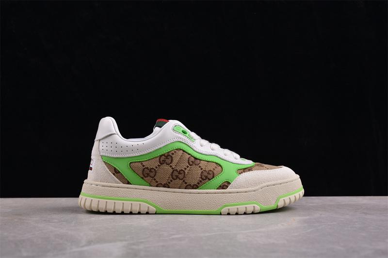 Gucci Re-Web Sneaker "GG Canvas – Beige Green" фото № 2