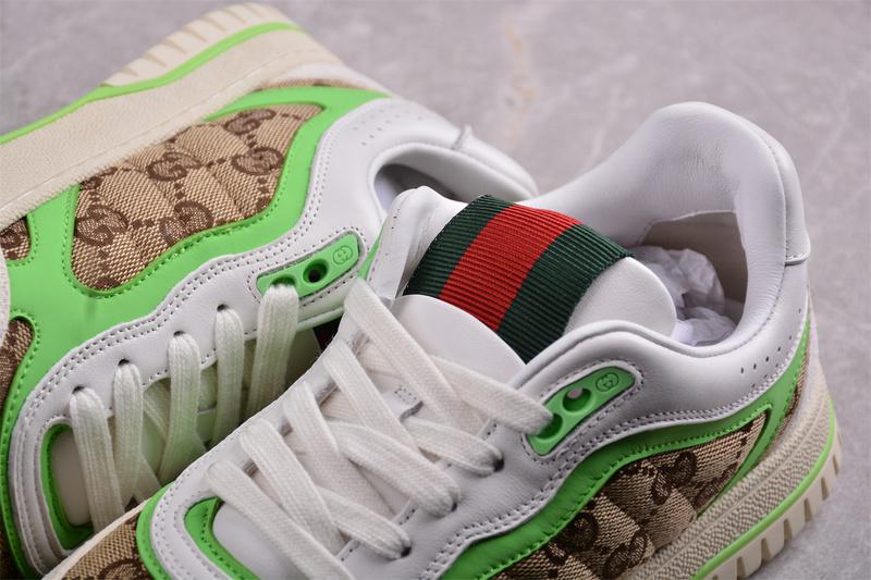 Gucci Re-Web Sneaker "GG Canvas – Beige Green" фото № 7
