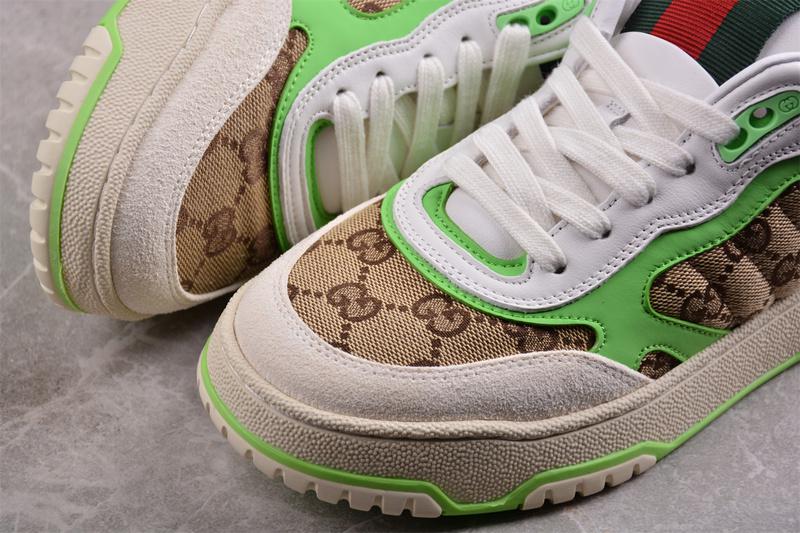 Gucci Re-Web Sneaker "GG Canvas – Beige Green" фото № 6