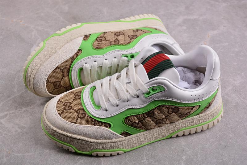 Gucci Re-Web Sneaker "GG Canvas – Beige Green" фото № 5
