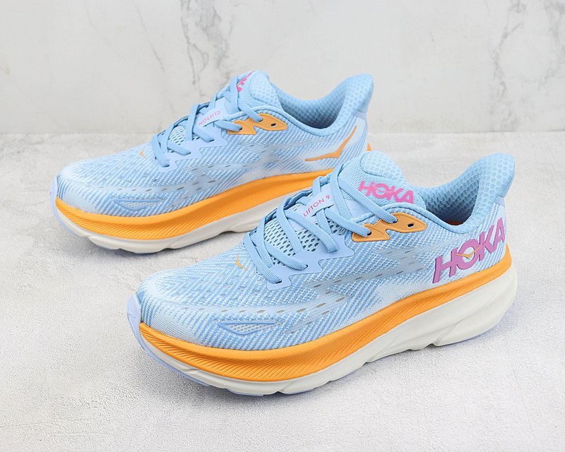 Hoka One One Clifton 9 "Light Blue/Orange" фото № 5