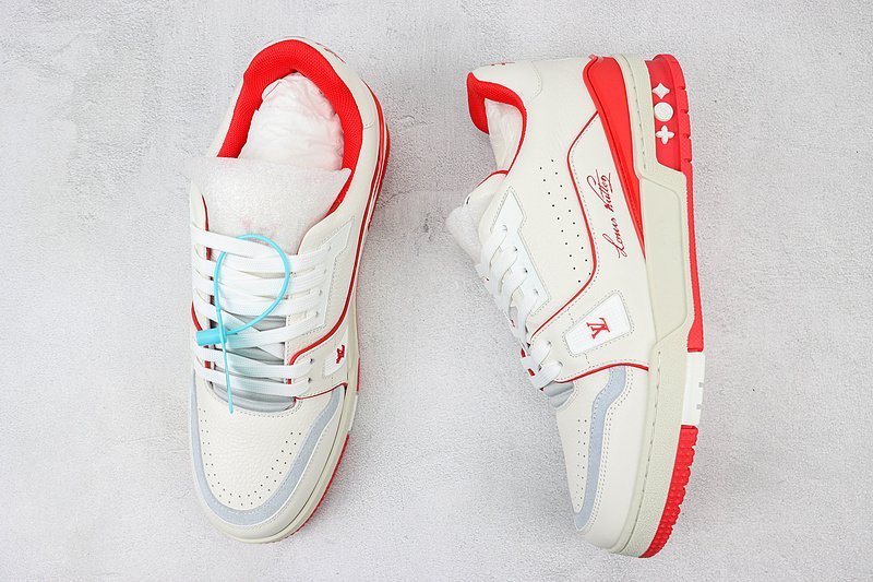 Louis Vuitton LV Trainer 2021 Low "Signature Red/White" фото № 6