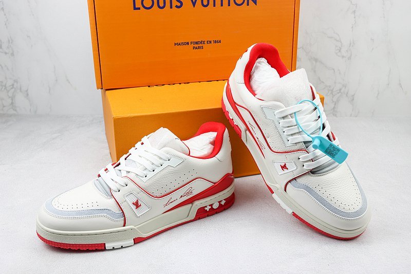Louis Vuitton LV Trainer 2021 Low "Signature Red/White" фото № 7