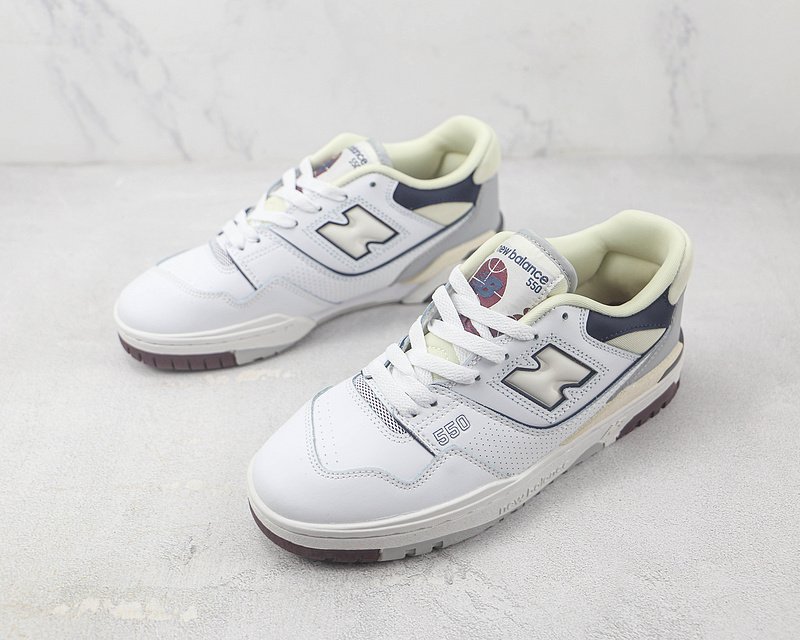 New Balance 550 “White/Natural Indigo/Burgundy” фото № 5