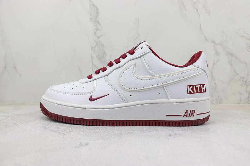 Kith x Nike Air Force 1 Low "White/Burugundy" фото № 2