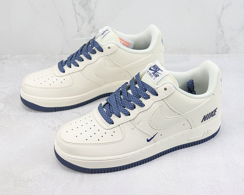 Nike Air Force 1 Low "Off White/Navy Blue Logo" фото № 5