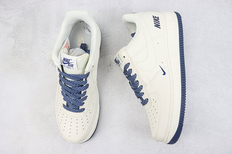 Nike Air Force 1 Low "Off White/Navy Blue Logo" фото № 6