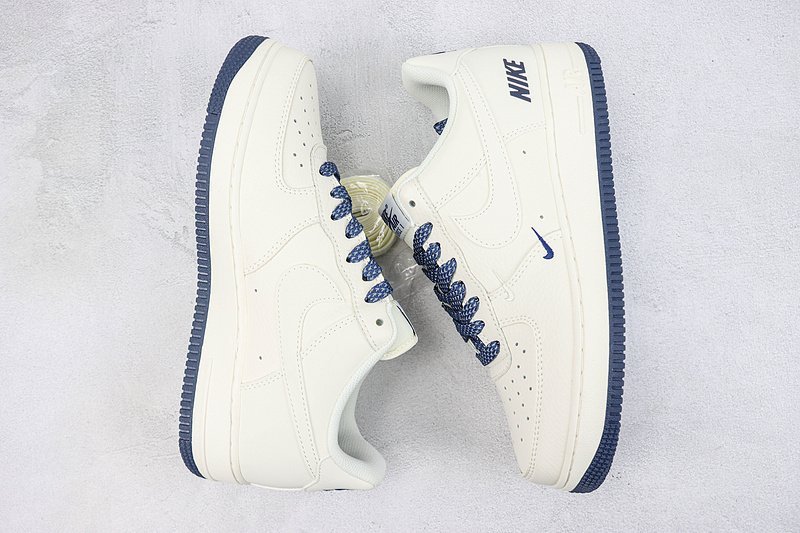 Nike Air Force 1 Low "Off White/Navy Blue Logo" фото № 7