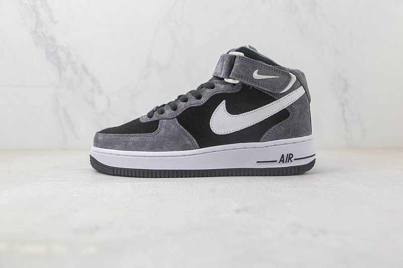 Nike Air Force 1 Mid "Black/Grey/White" фото № 2