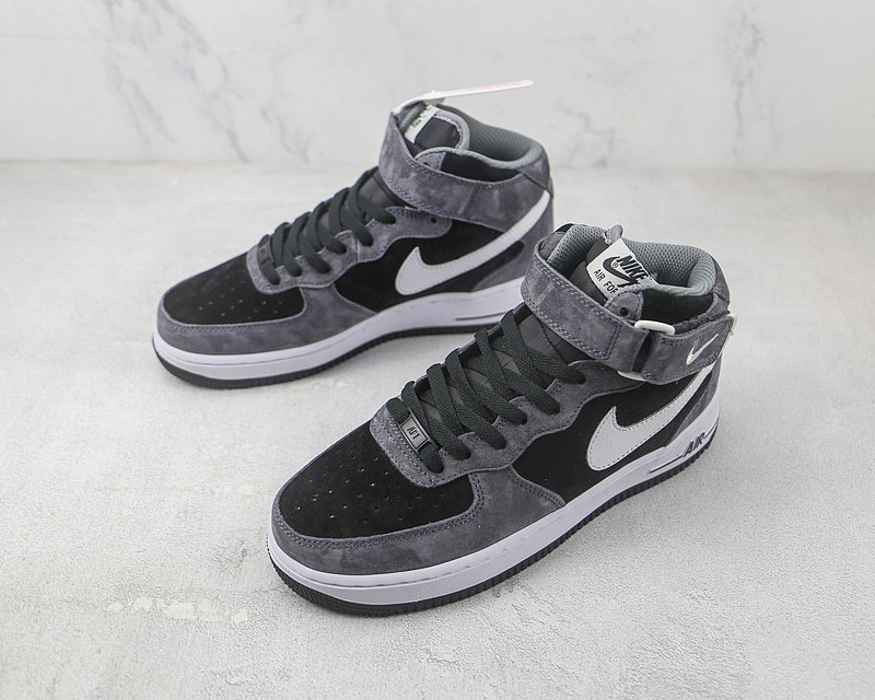 Nike Air Force 1 Mid "Black/Grey/White" фото № 5