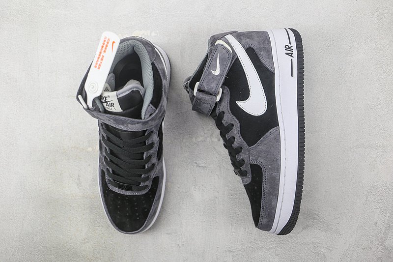 Nike Air Force 1 Mid "Black/Grey/White" фото № 6