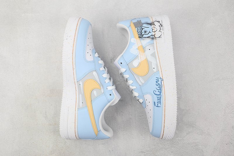 Nike Air Force 1 Low "Light Blue/Grey/Orange" фото № 7
