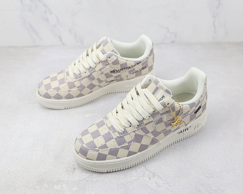 Louis Vuitton x Nike Air Force 1 Low 07 "Checkered White" фото № 5
