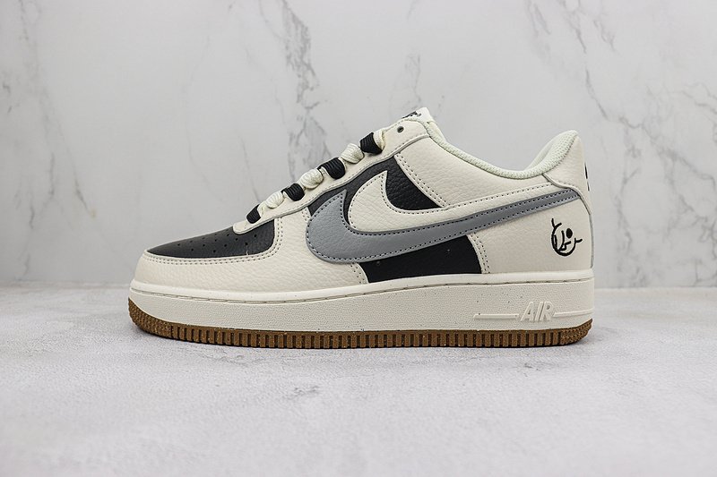 Nike Air Force 1 Low "Double Swoosh/Beige/Black/Grey" фото № 2