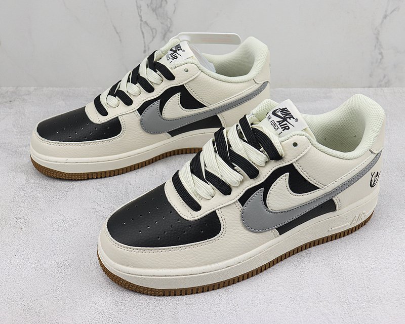 Nike Air Force 1 Low "Double Swoosh/Beige/Black/Grey" фото № 5