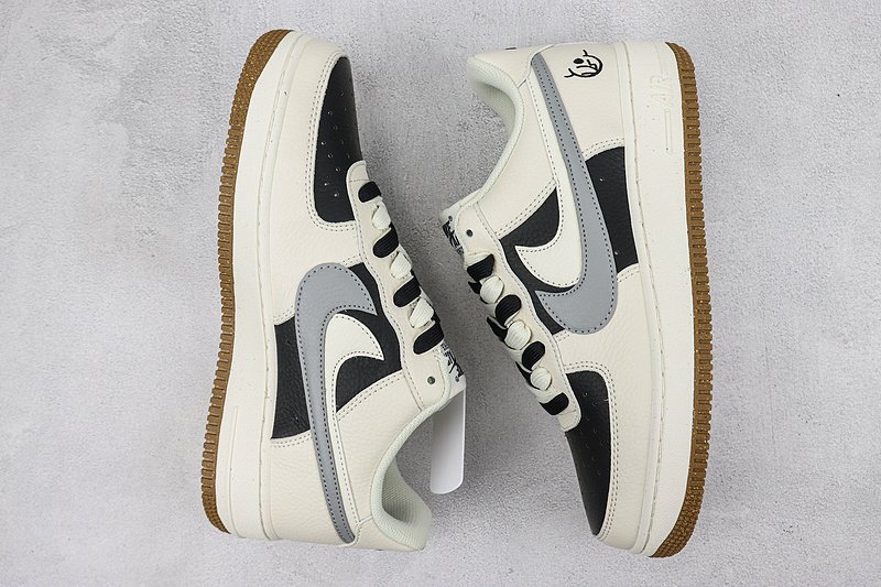 Nike Air Force 1 Low "Double Swoosh/Beige/Black/Grey" фото № 6