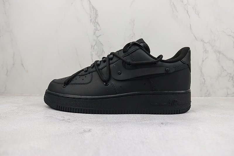 Nike Air Force 1 Low "Black/Double Lacing" фото № 2