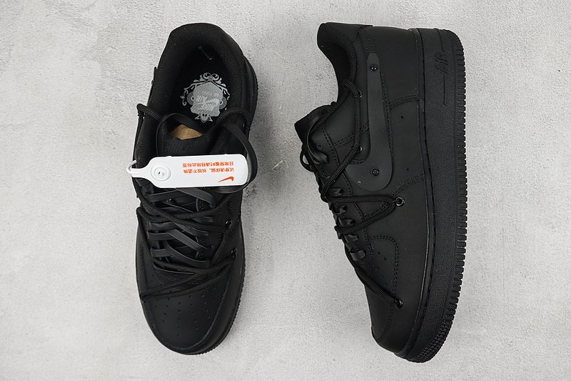 Nike Air Force 1 Low "Black/Double Lacing" фото № 7