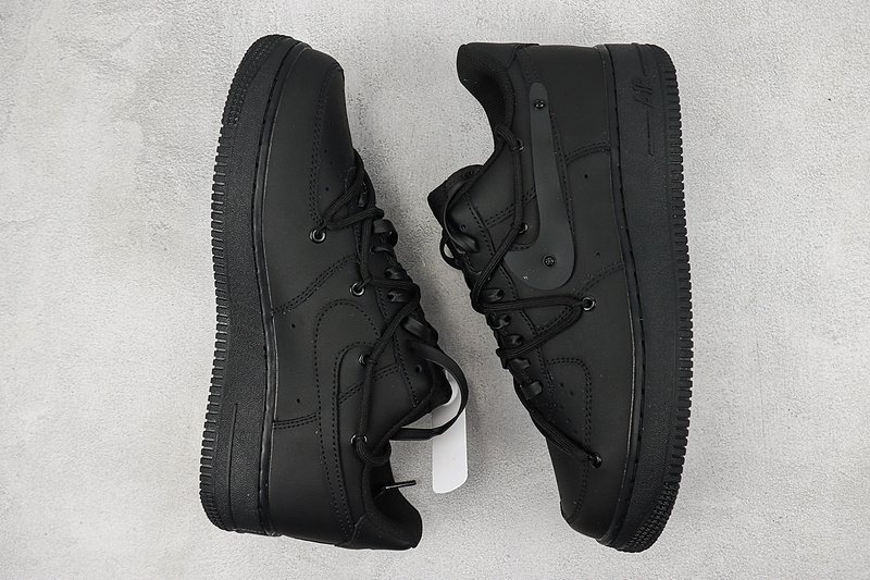 Nike Air Force 1 Low "Black/Double Lacing" фото № 6