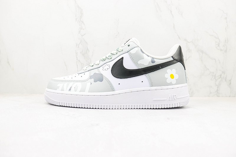 Nike Air Force 1 Low "Love and Flowers White/Grey/Black" фото № 2