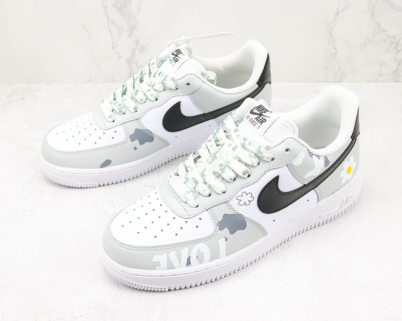 Nike Air Force 1 Low "Love and Flowers White/Grey/Black" фото № 5