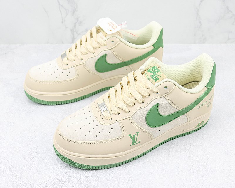 Louis Vuitton x Nike Air Force 1 Low "Beige/White/Leaf Green" фото № 5